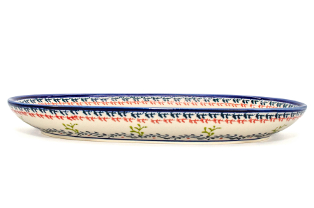 Platou oval pentru servire, ceramica smaltuita, pictat manual, 16,8 x 27,3 cm [5]