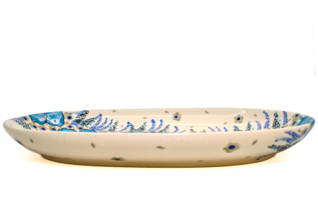 Platou oval pentru servire, ceramica smaltuita, pictat manual, 16,8 x 27,3 cm [5]