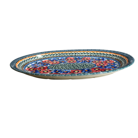 Platou oval pentru servire, Flower Serenade ceramica smaltuita, pictat manual, 26,7 x 34,0 cm [6]