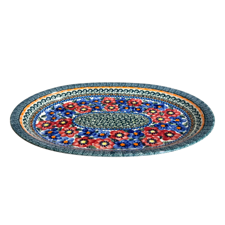 Platou oval pentru servire, Flower Serenade ceramica smaltuita, pictat manual, 26,7 x 34,0 cm [5]