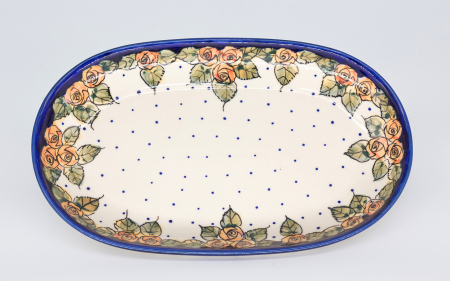 Platou oval pentru servire Emotions, ceramica smaltuita, pictat manual, 16,8 x 27,3 cm [0]