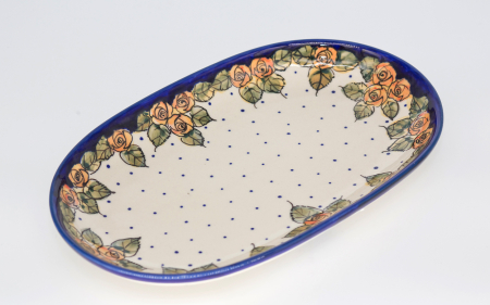 Platou oval pentru servire Emotions, ceramica smaltuita, pictat manual, 16,8 x 27,3 cm [1]
