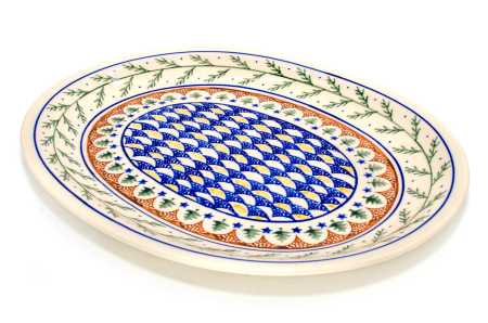 Platou oval pentru servire Festive Season, ceramica smaltuita, pictat manual, 26,7 x 34,0 cm [0]