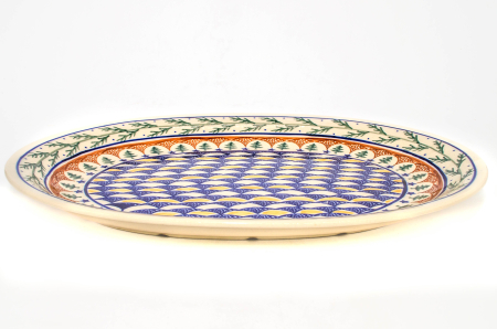Platou oval pentru servire Festive Season, ceramica smaltuita, pictat manual, 26,7 x 34,0 cm [1]