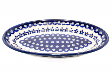Platou oval pentru servire Floral Peacock, ceramica smaltuita, pictat manual, 15,7 x 27,0 cm [3]