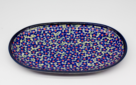 Platou oval pentru servire Imperial Bouquet, ceramica smaltuita, pictat manual, 16,8 x 27,3 cm [1]