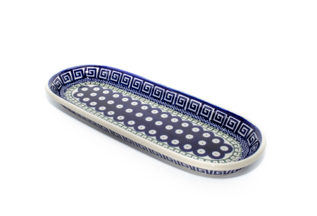 Platou oval pentru servire Infinity, ceramica smaltuita, pictat manual, 11,1 x 28,3 cm [1]