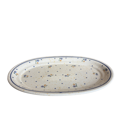Platou oval pentru servire Little Flowers, ceramica smaltuita, pictat manual, 19,2 x 30,0 cm [2]