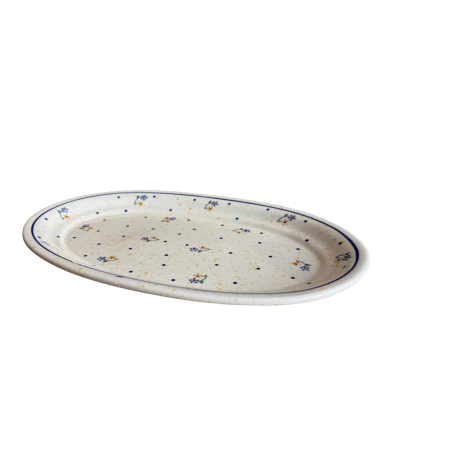 Platou oval pentru servire Little Flowers, ceramica smaltuita, pictat manual, 19,2 x 30,0 cm [4]