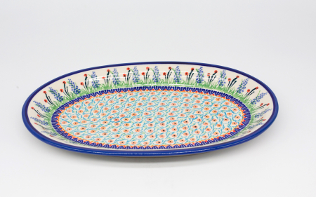 Platou oval pentru servire Summer, ceramica smaltuita, pictat manual, 19,2 x 30,0 cm [2]