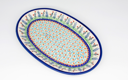 Reduceri - Platou oval pentru servire Summer, ceramica smaltuita, pictat manual, 19,2 x 30,0 cm