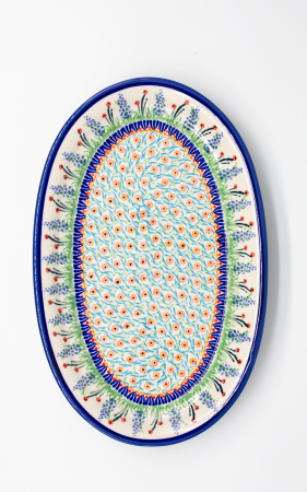 Platou oval pentru servire Summer, ceramica smaltuita, pictat manual, 19,2 x 30,0 cm [3]