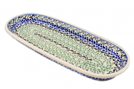 Platou oval pentru servire Sweet Dreams ceramica smaltuita, pictat manual, 11,1 x 28,3 cm [2]