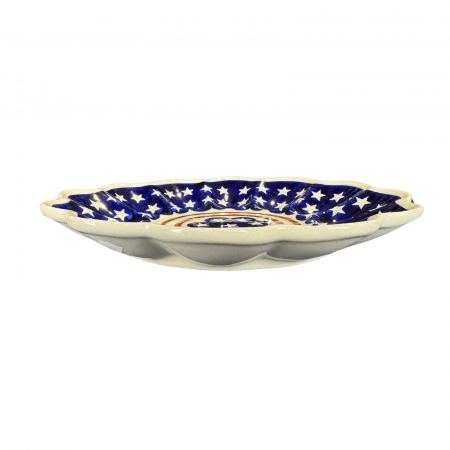 Platou pentru oua American Style, ceramica smaltuita, pictat manual, 24,0 cm [3]