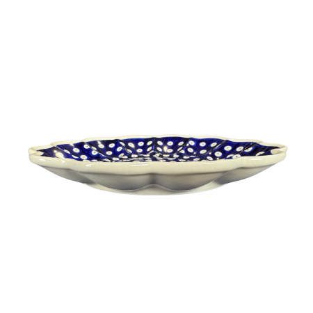 Platou pentru oua Blue Eyes, ceramica smaltuita, pictat manual, 24,0 cm [2]