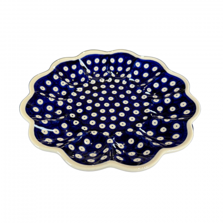 Colectia Blue Eyes - Platou pentru oua Blue Eyes, ceramica smaltuita, pictat manual, 24,0 cm