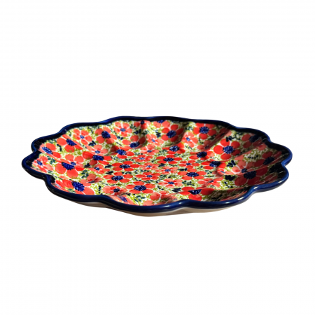 Platou pentru oua Fire Poppies, ceramica smaltuita, pictat manual, 24,0 cm [4]