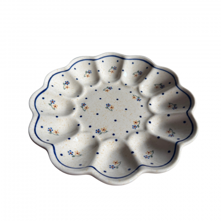 Platou pentru oua Little Flowers, ceramica smaltuita, pictat manual, 24,0 cm [3]
