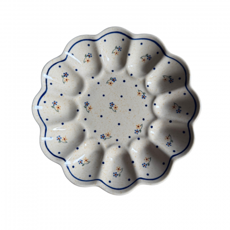 Platou pentru oua Little Flowers, ceramica smaltuita, pictat manual, 24,0 cm [4]