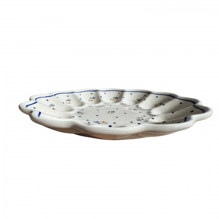 Platou pentru oua Little Flowers, ceramica smaltuita, pictat manual, 24,0 cm [6]