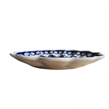 Platou pentru oua Peacock Eyes, ceramica smaltuita, pictat manual, 24,0 cm [3]