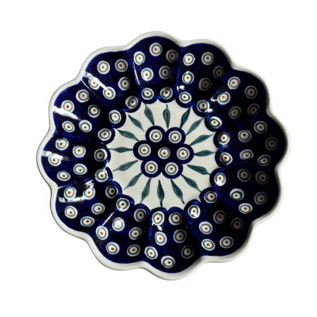 Platou pentru oua Peacock Tear Drops, din ceramica smaltuita, pictata manual, 24,0 cm [3]
