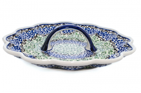 Platou cu maner pentru oua Sweet Dreams, ceramica smaltuita, pictat manual, 24,0 cm [2]