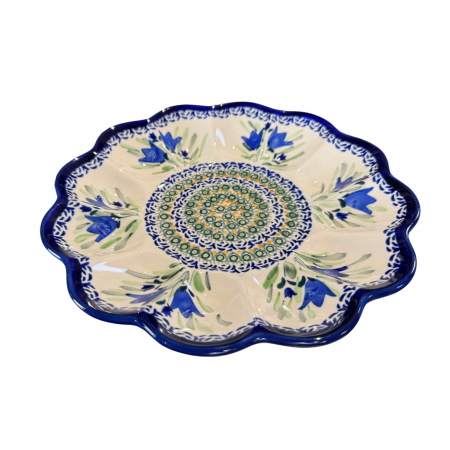 Platou pentru oua Tulip Fields, ceramica smaltuita, pictat manual, 24,0 cm [4]