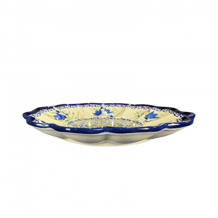 Platou pentru oua Tulip Fields, ceramica smaltuita, pictat manual, 24,0 cm [6]