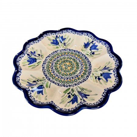 Platou pentru oua Tulip Fields, ceramica smaltuita, pictat manual, 24,0 cm [5]