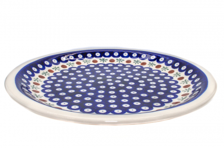 Platou rotund Blue Eyes Festive, ceramica smaltuita, pictata manual 27,2 cm [2]