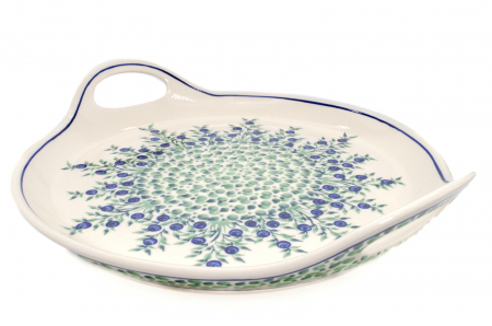 Platou rotund cu manere pentru servire Berries, ceramica smaltuita, pictat manual, 28,5 / 33,0 cm [1]