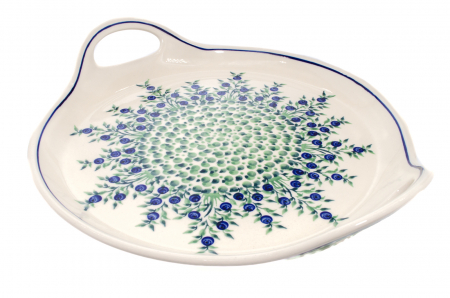 Platou rotund cu manere pentru servire Berries, ceramica smaltuita, pictat manual, 28,5 / 33,0 cm [2]