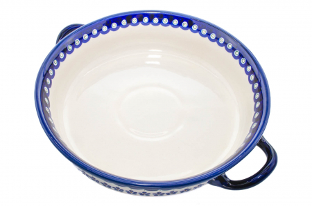 Platou rotund cu manere pentru servire Floral Peacock, ceramica smaltuita, pictat manual, 31,5 x 6,7 cm, volum 1,7 L [3]