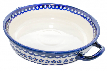 Platou rotund cu manere pentru servire Floral Peacock, ceramica smaltuita, pictat manual, 31,5 x 6,7 cm, volum 1,7 L [2]