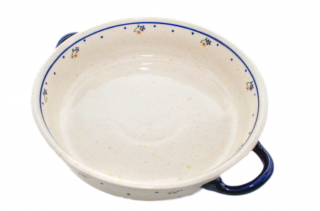 Platou rotund cu manere pentru servire Little Flowers, ceramica smaltuita, pictat manual, 31,5 x 6,7 cm, volum 1,7 L [5]