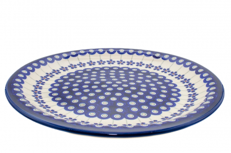 Colectia Floral Peacock - Platou rotund Floral Peacock, ceramica smaltuita, pictat manual 27,2 cm