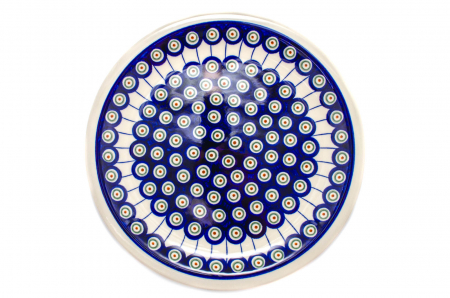 Platou rotund Peacock Eyes, ceramica smaltuita, pictat manual 27,2 cm [4]