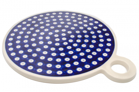 Platou rotund pentru branzeturi Blue Eyes, ceramica smaltuita, pictat manual, 22,8 cm [2]