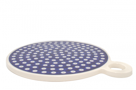 Platou rotund pentru branzeturi Blue Eyes, ceramica smaltuita, pictat manual, 22,8 cm [3]