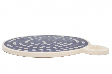 Platou rotund pentru branzeturi Blue Eyes, ceramica smaltuita, pictat manual, 22,8 cm [4]