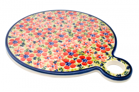 Platou rotund pentru branzeturi Fire Poppies, ceramica smaltuita, pictat manual, 22,8 cm [1]