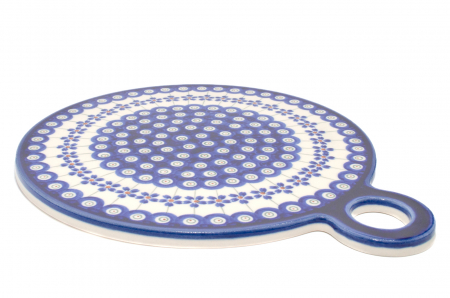 Colectia Floral Peacock - Platou rotund pentru branzeturi Floral Peacock, ceramica smaltuita, pictat manual, 22,8 cm