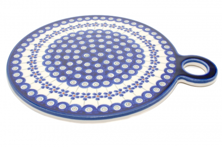 Platou rotund pentru branzeturi Floral Peacock, ceramica smaltuita, pictat manual, 22,8 cm [4]