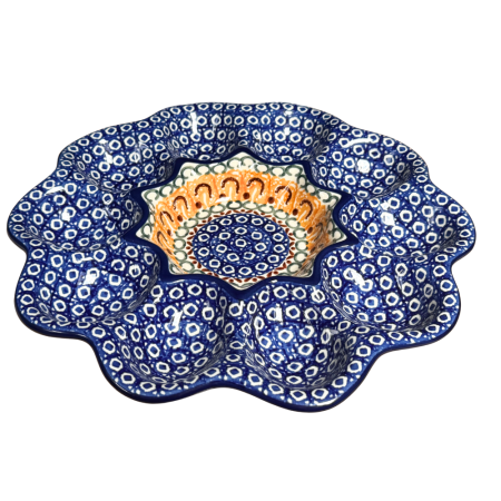 Platou rotund pentru oua Morning Sunrise , ceramica smaltuita, pictat manual [1]
