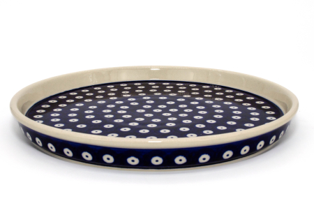 Platou rotund pentru servire Blue Eyes, ceramica smaltuita, pictat manual, 25,0 cm [1]