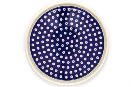 Platou rotund pentru servire Blue Eyes, ceramica smaltuita, pictat manual, 25,0 cm [2]