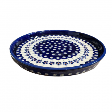 Platou rotund pentru servire Floral Peacock, ceramica smaltuita, pictat manual, 25,0 cm [3]