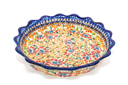 Platou rotund pentru servire Flower Jungle, ceramica smaltuita, pictat manual, 24,8 cm, volum 0,9 L [1]