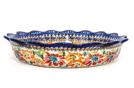 Platou rotund pentru servire Flower Jungle, ceramica smaltuita, pictat manual, 24,8 cm, volum 0,9 L [2]